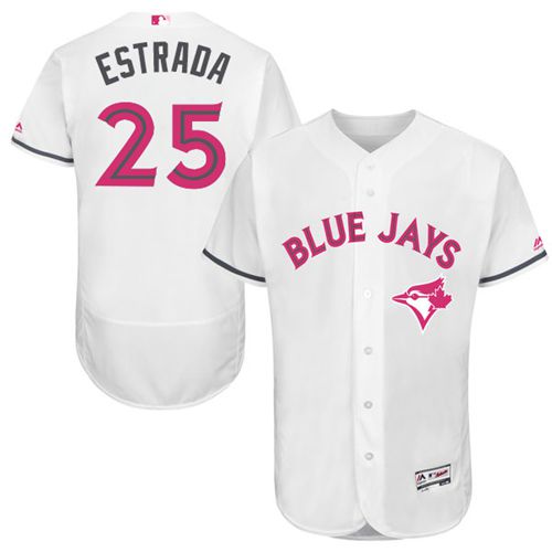 Blue Jays #25 Marco Estrada White Flexbase Authentic Collection Mother's Day Stitched MLB Jersey